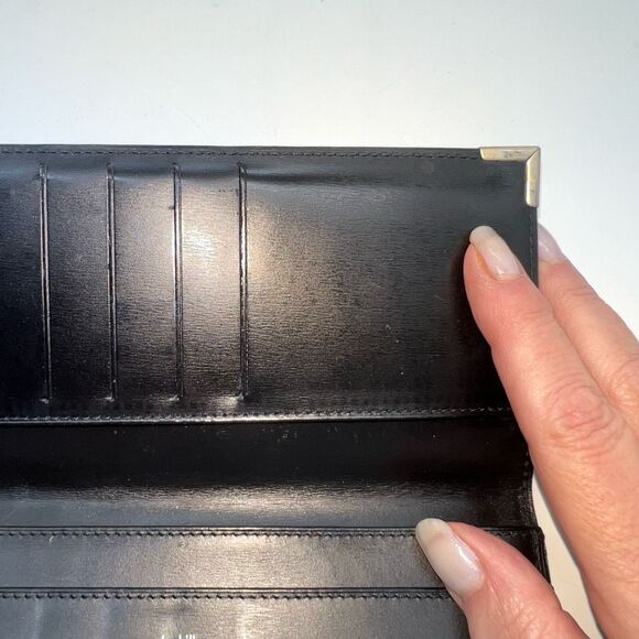 Dunhill Wallet Purse Long Wallet D Logos Black Silver Authentic - Picture 8 of 16